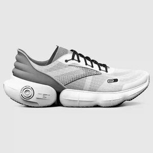 Brooks Men's White Alloy Black Aurora BL Mesh Athletic Running‎ Shoes Size 8